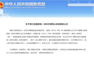 我校3门课程入选第三批国家级一流本科课程